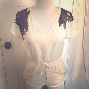 Guess Blouse with Beaded Shoulders